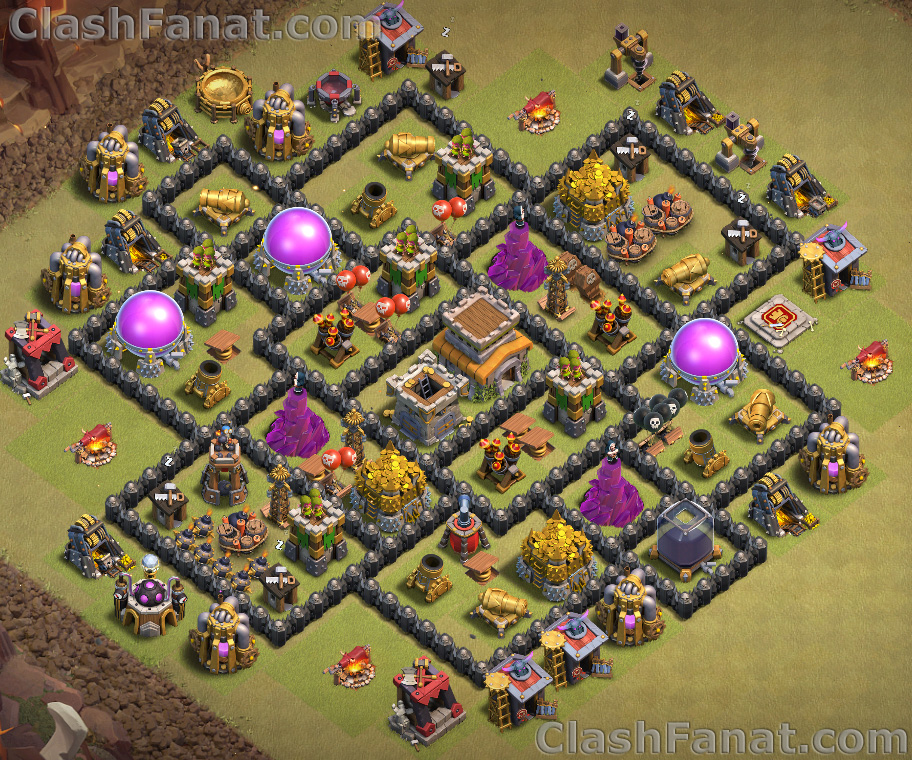 Lvl 8 layout  Clash of clans, Clash of clans game, Clash of clans hack